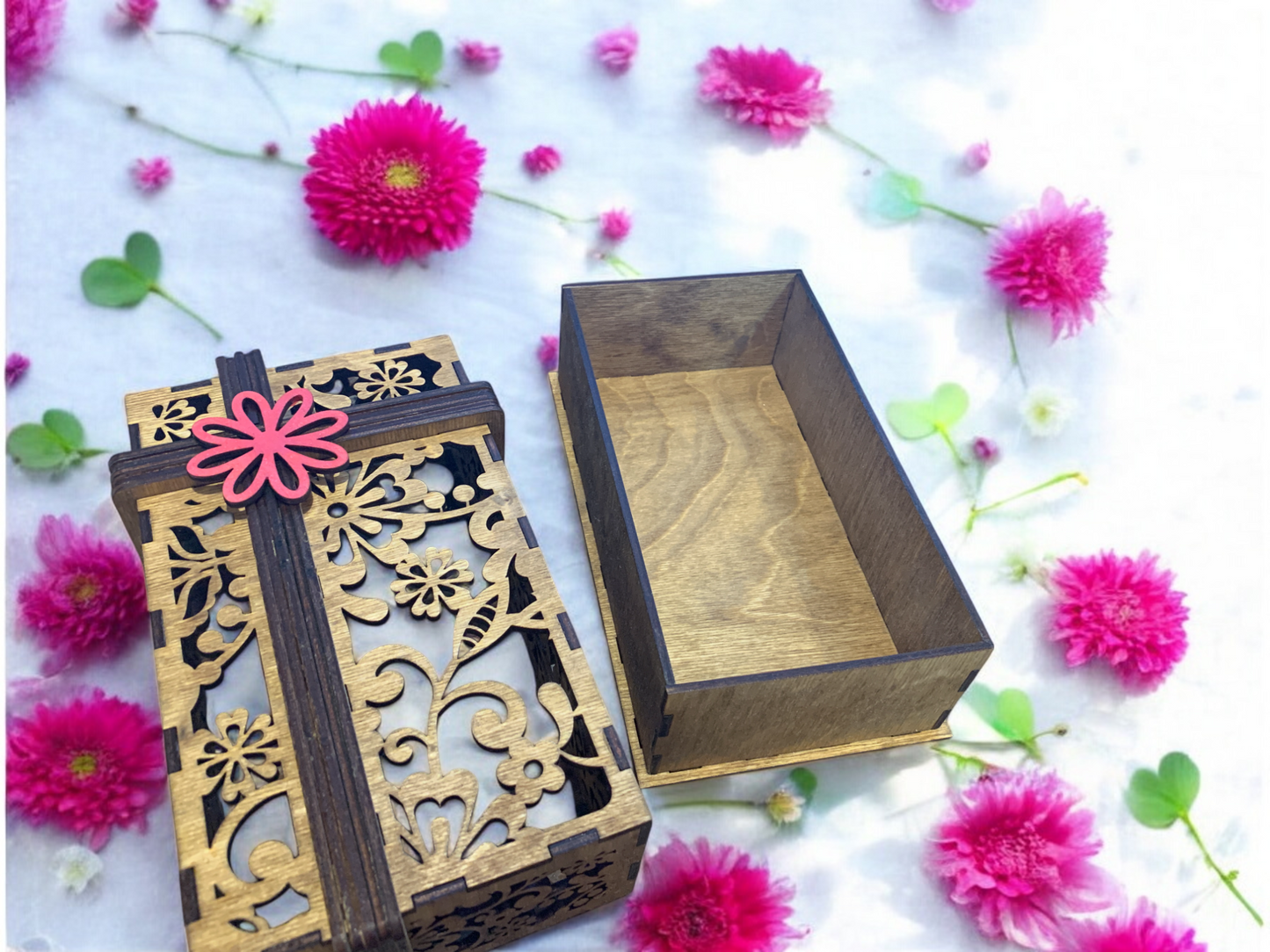 Floral Elegance Wooden Gift Box