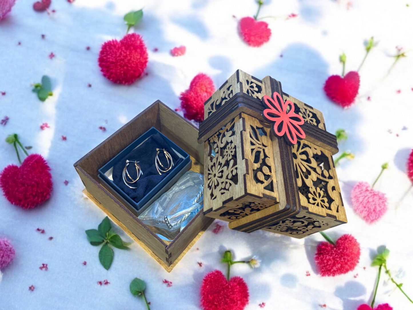 Floral Elegance Wooden Gift Box