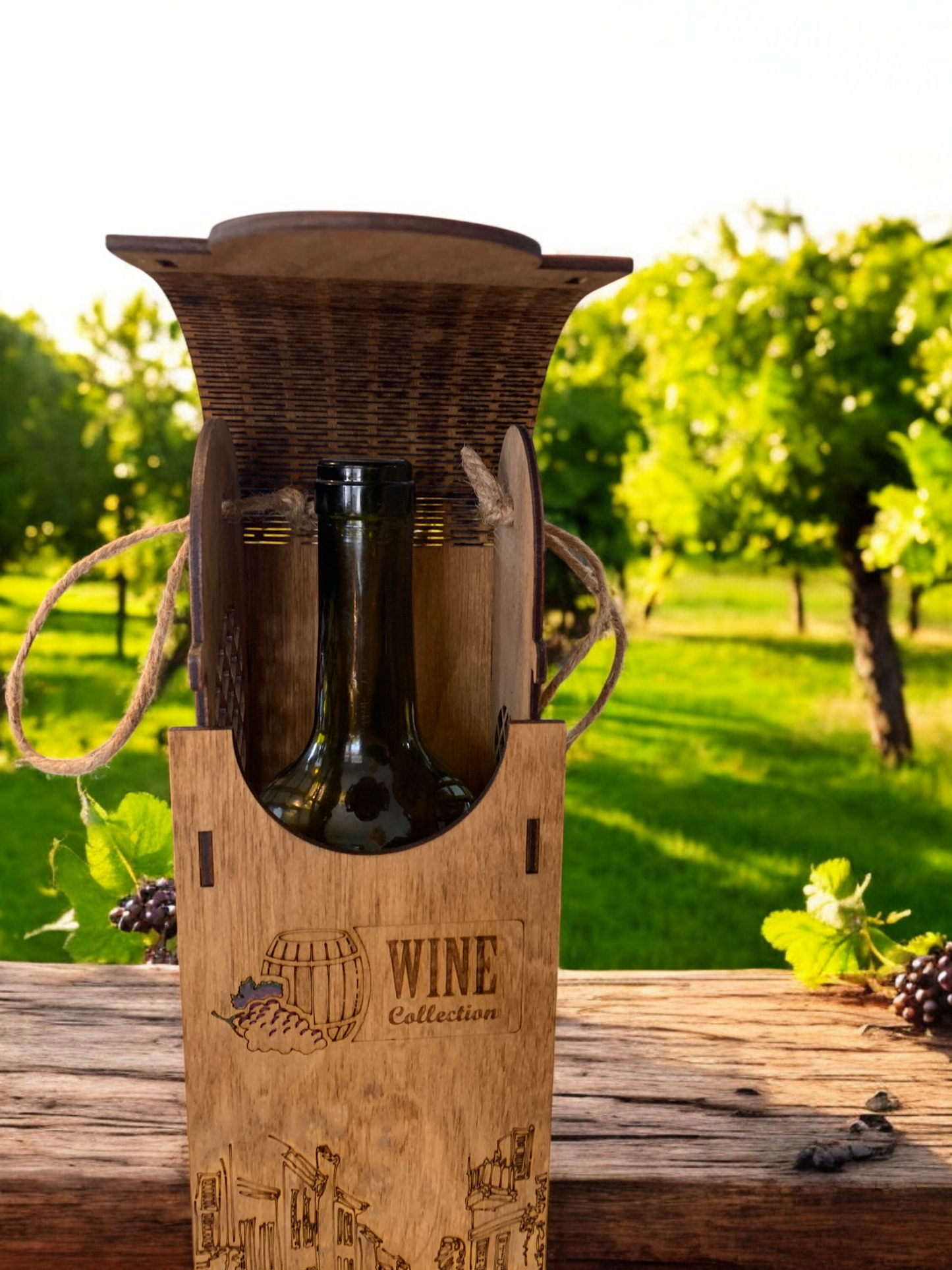 Vintage vineyard Wine Box