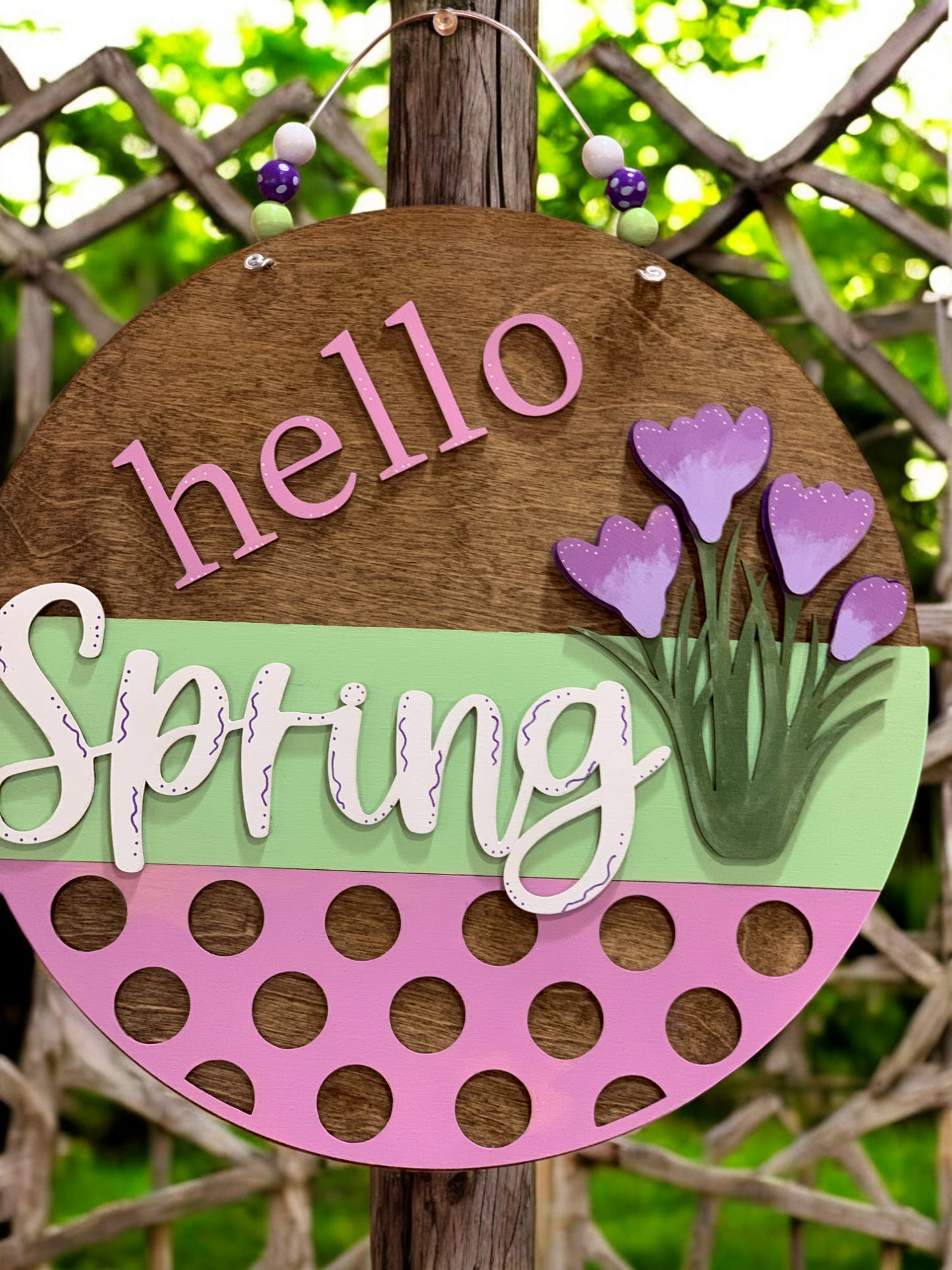 Hello Spring Tulip 3D Wooden Sign