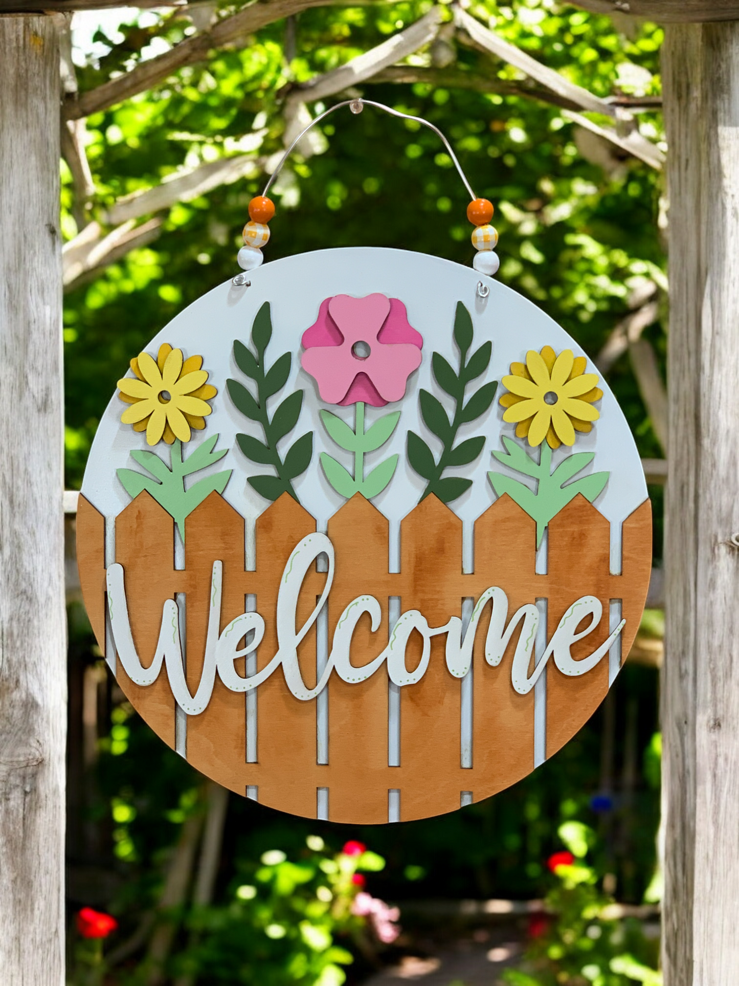 Blooming Welcome Flower 3D Sign