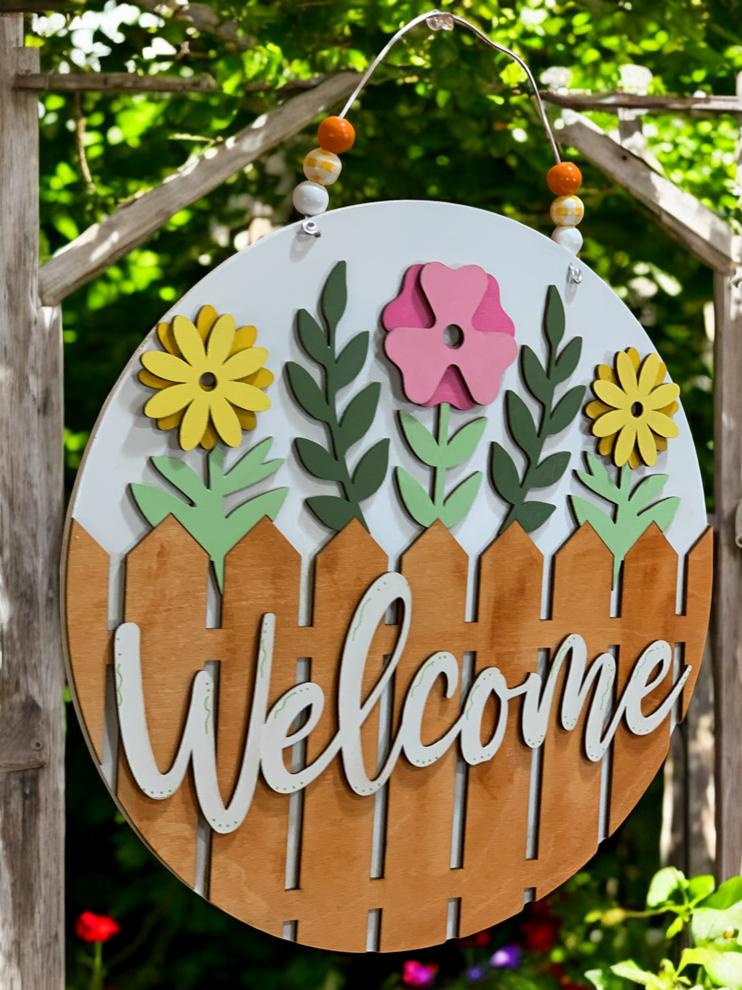Blooming Welcome Flower 3D Sign