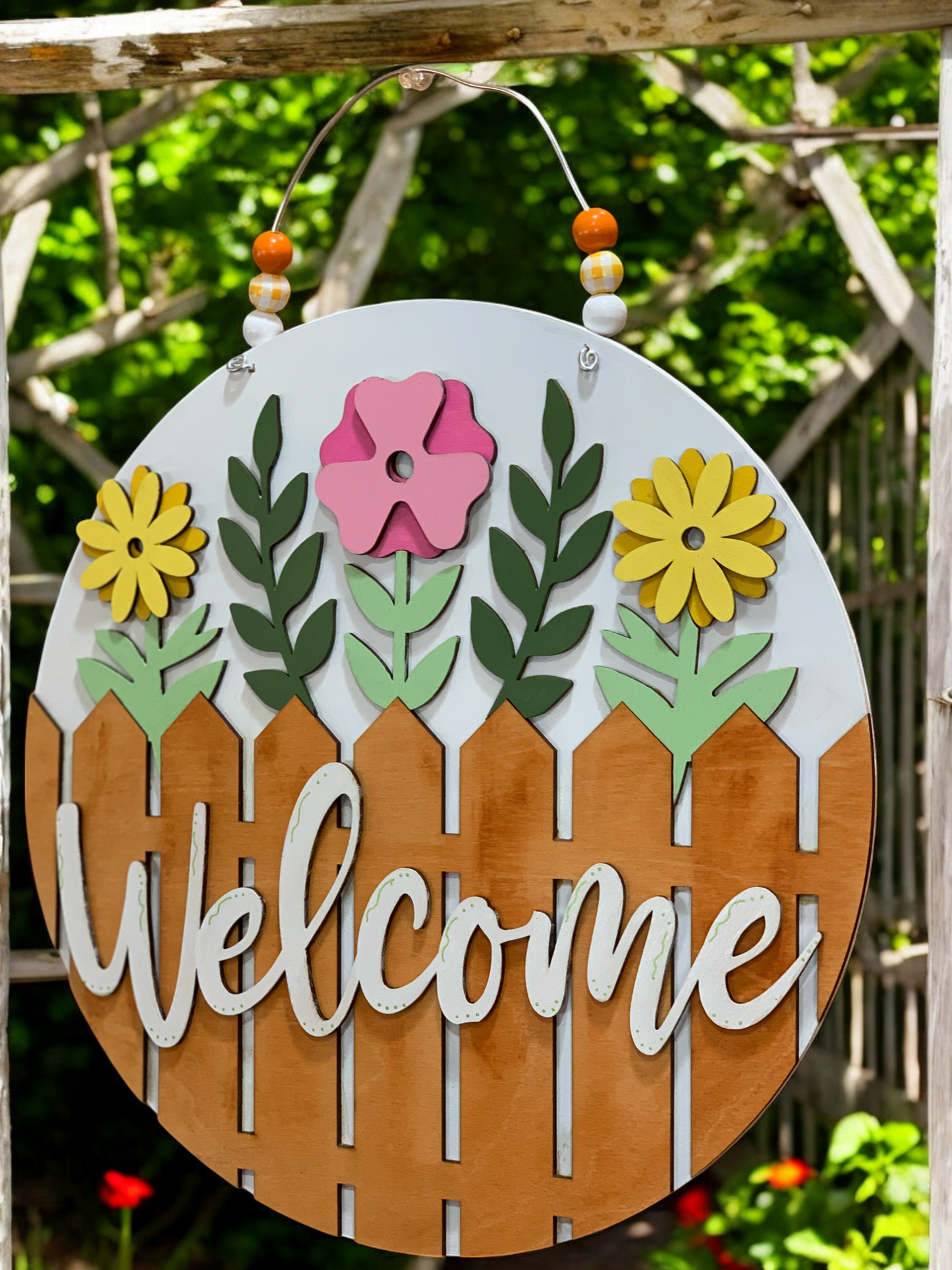 Blooming Welcome Flower 3D Sign