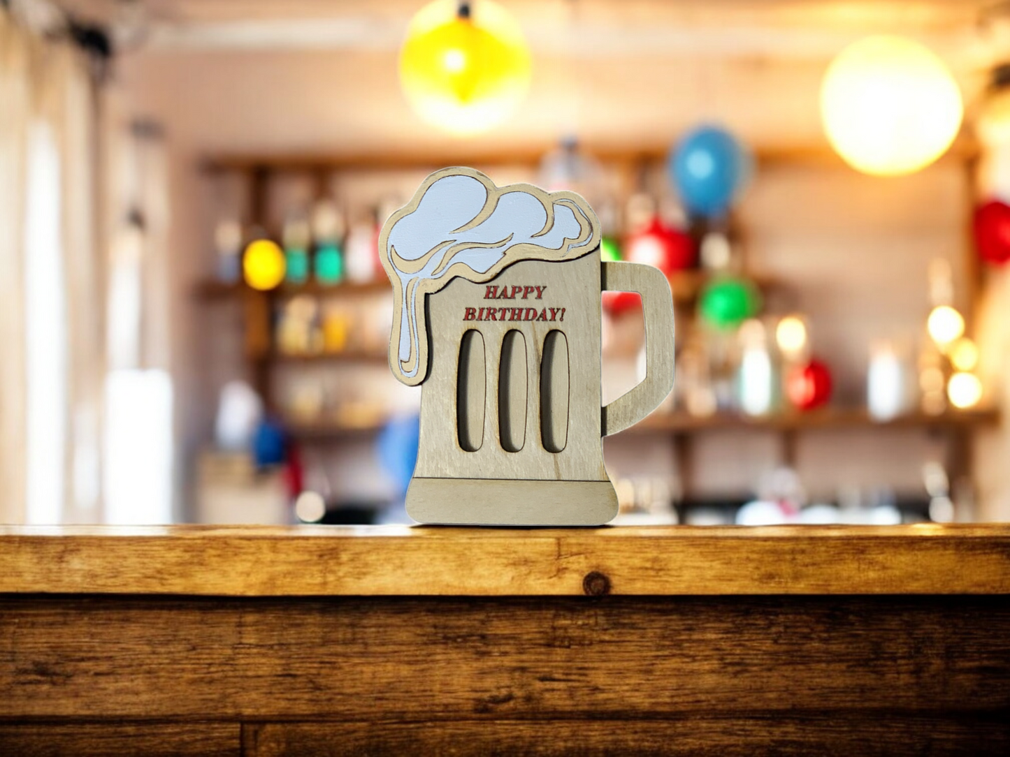 Beer Mug Wooden Gift Holder