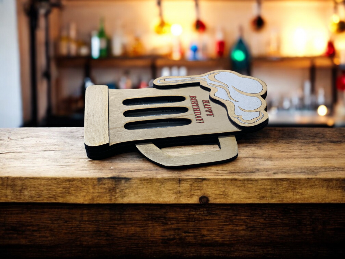 Beer Mug Wooden Gift Holder