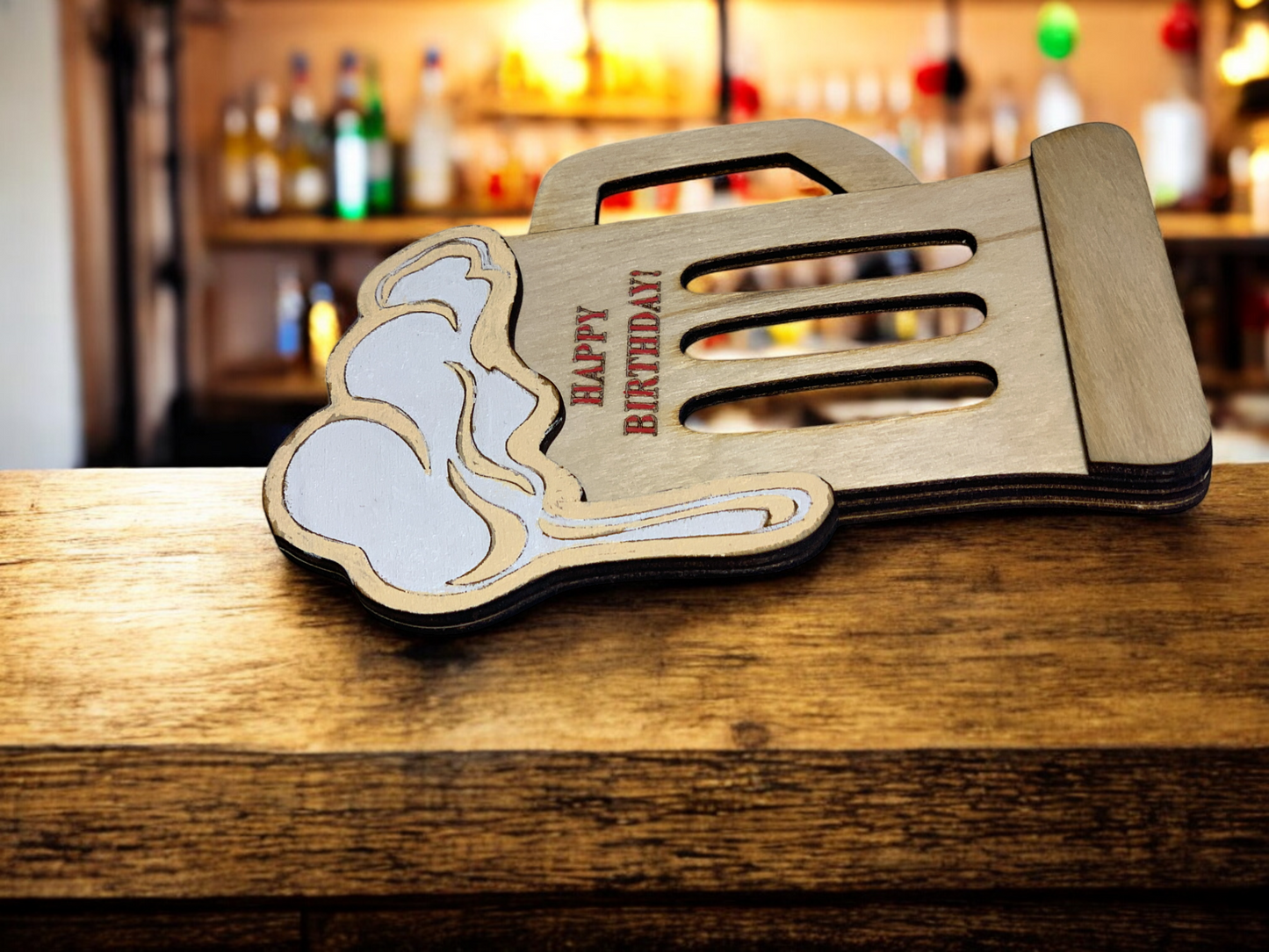Beer Mug Wooden Gift Holder