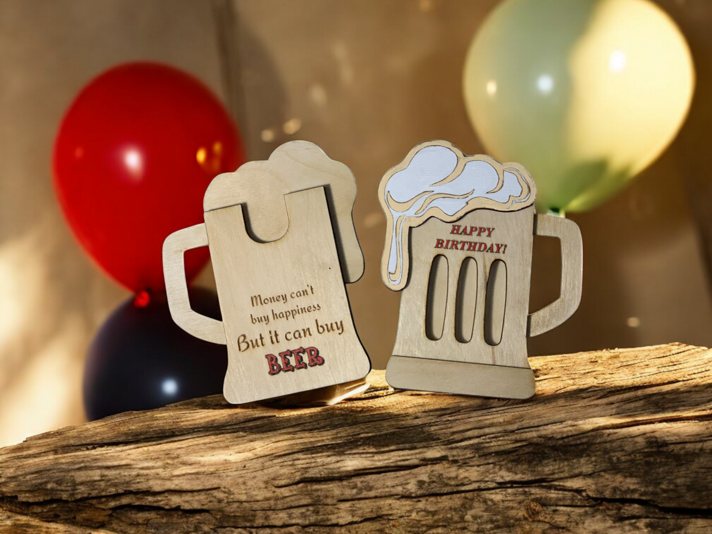 Beer Mug Wooden Gift Holder