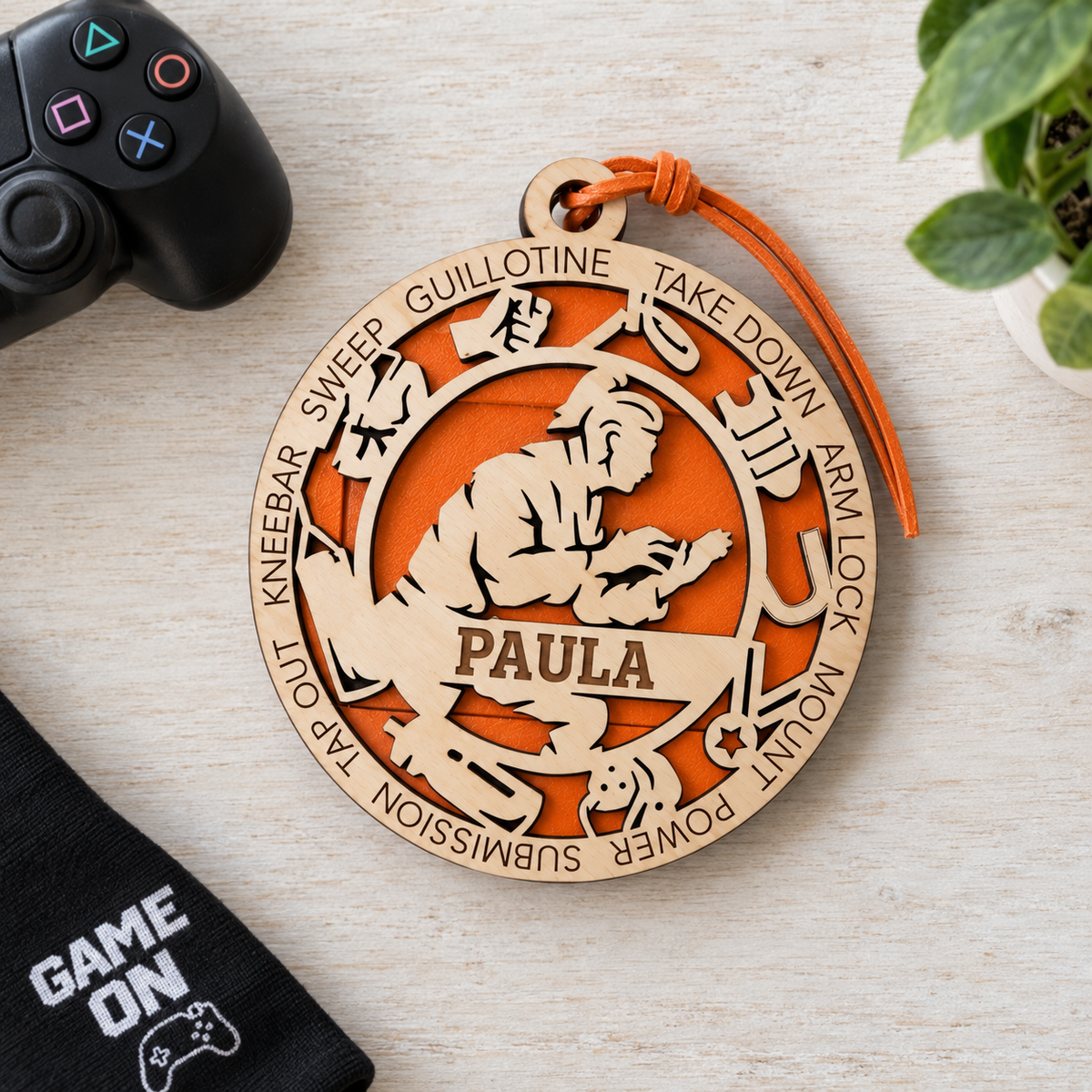 Jiu Jitsu Gift Card Holder | Personalized Wood Jiu Jitsu Medallion | Handcrafted