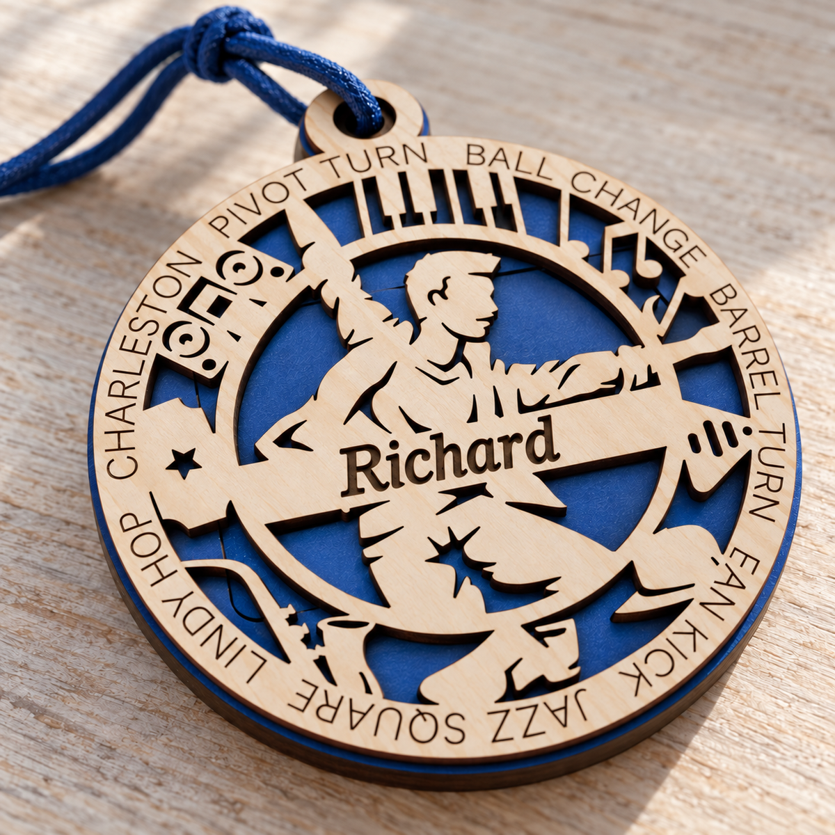 Jazz Dance Medallion Gift Card Holder | Personalized Wood Jazz Medal | Handcrafted