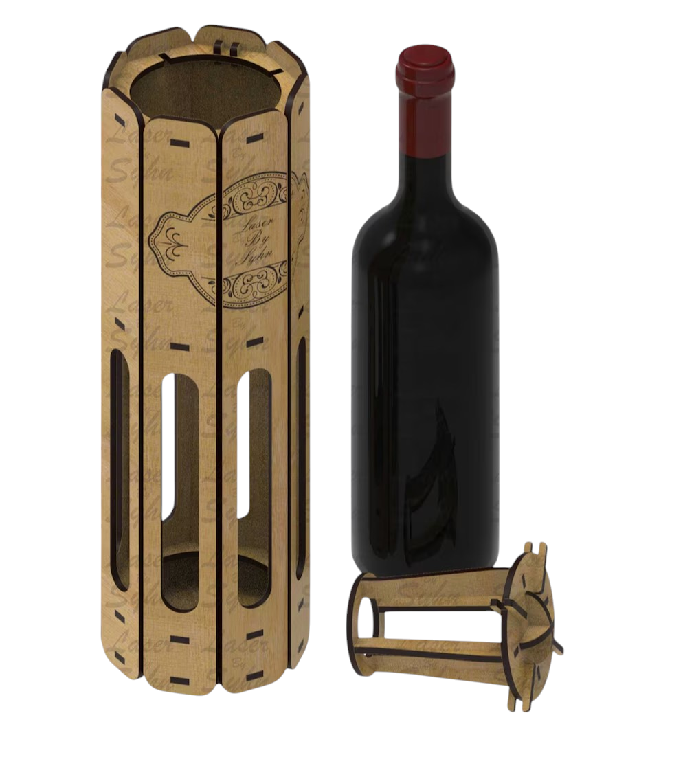 Wine Bottle Gift Box with Engraved Message