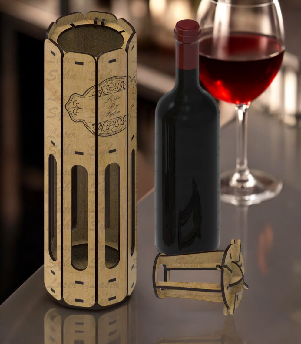 Wine Bottle Gift Box with Engraved Message