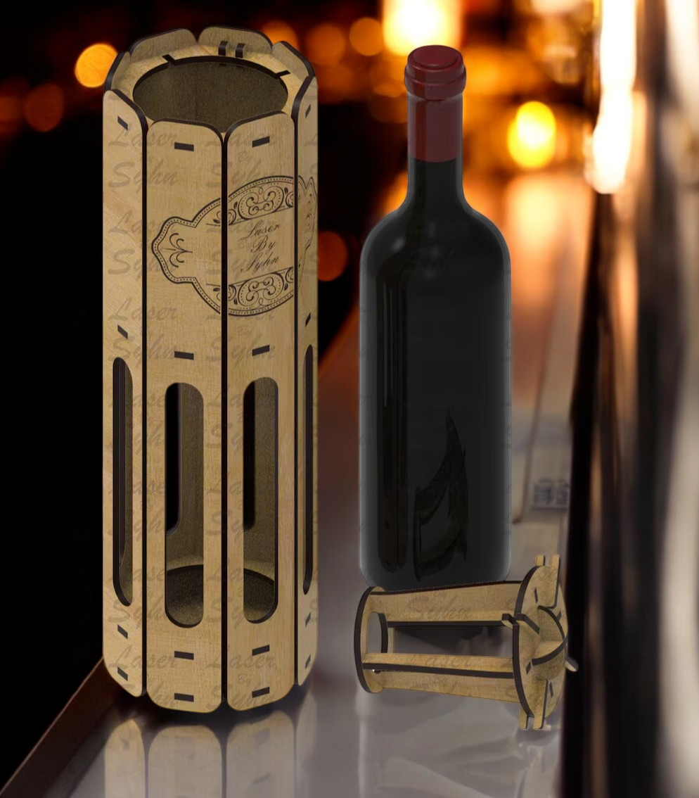 Wine Bottle Gift Box with Engraved Message
