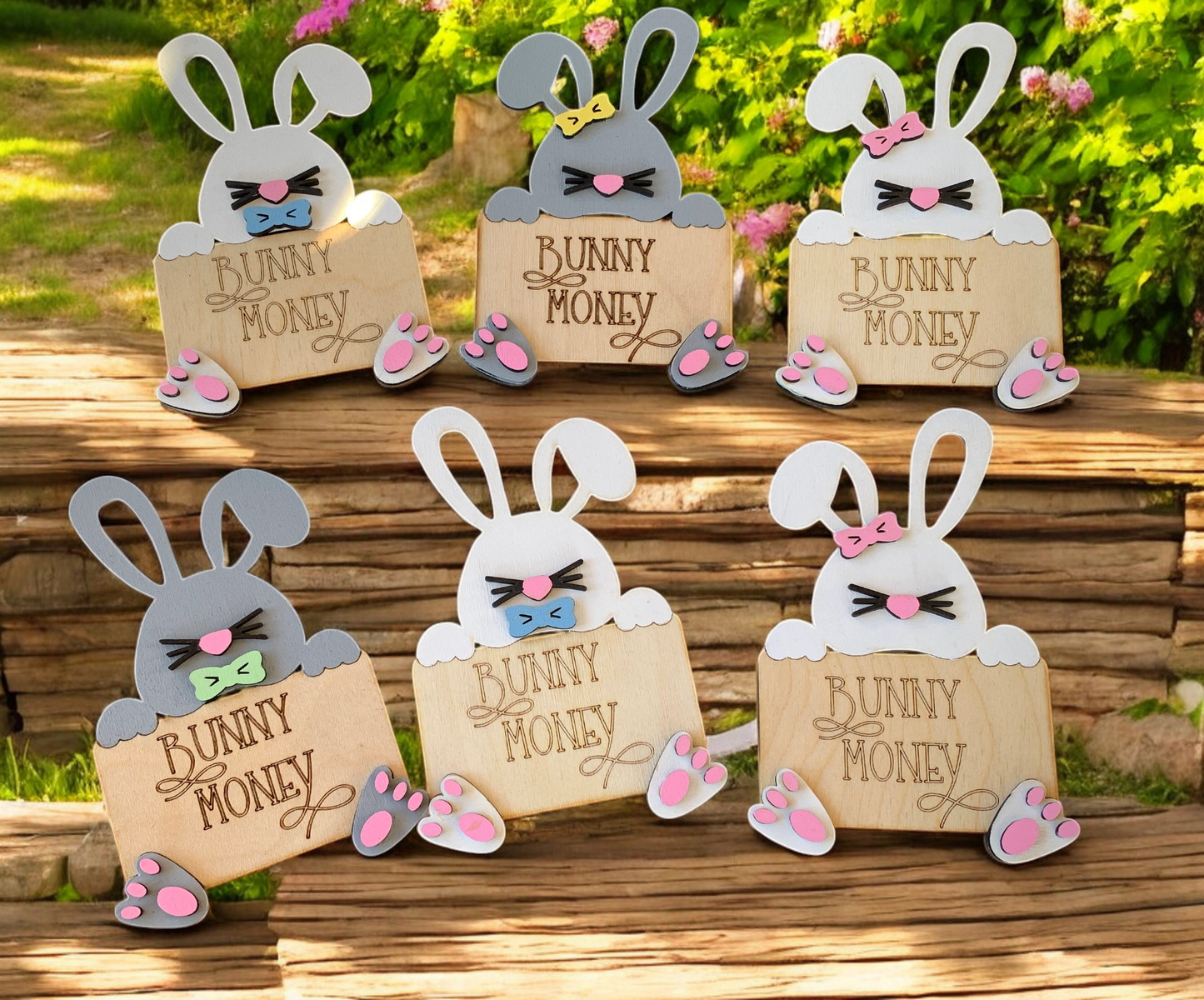 Easter Bunny Money Holder β Wooden Cash Gift Keepsake for Kids & Teens