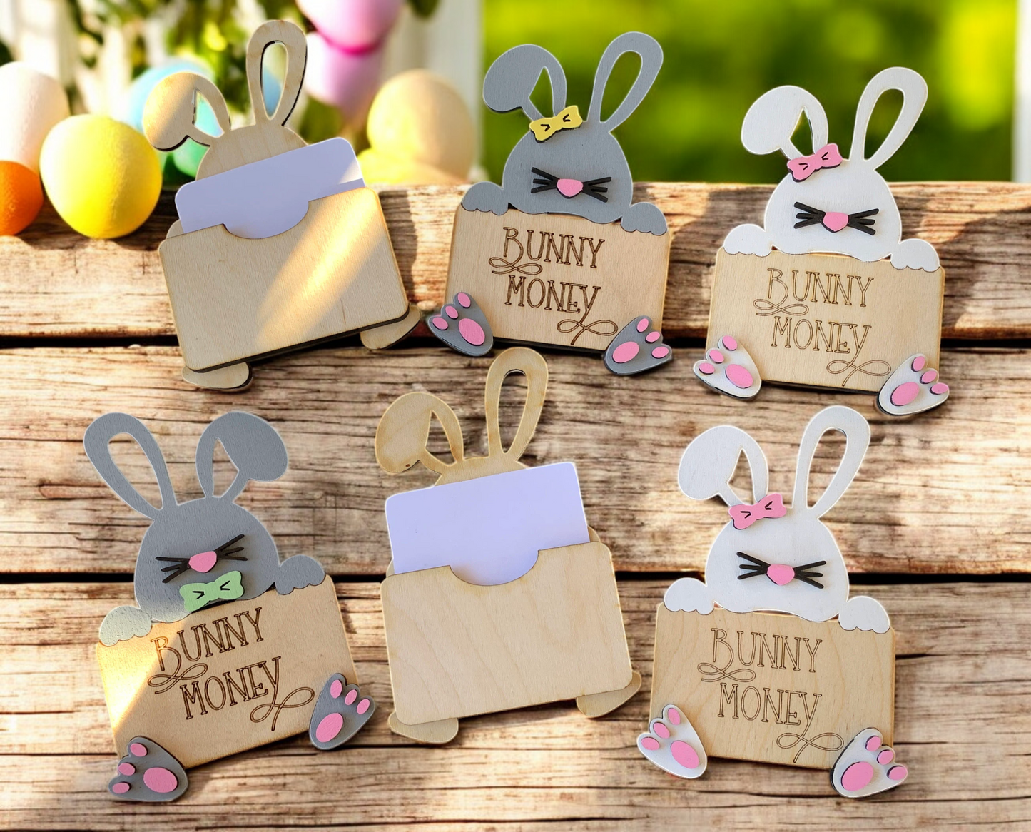 Easter Bunny Money Holder β Wooden Cash Gift Keepsake for Kids & Teens