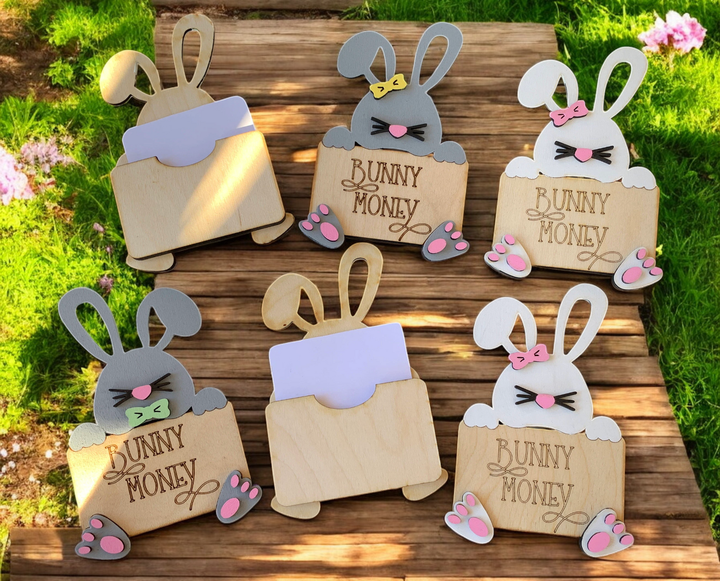 Easter Bunny Money Holder β Wooden Cash Gift Keepsake for Kids & Teens