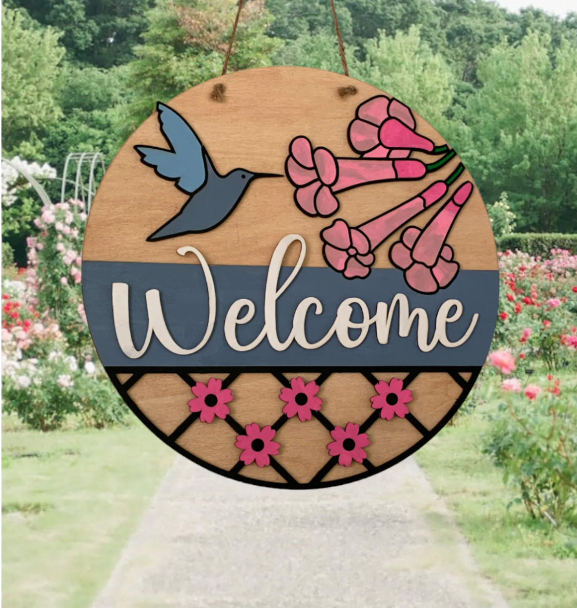 Hummingbird Welcome Sign