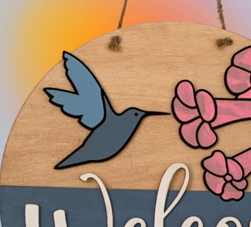 Hummingbird Welcome Sign