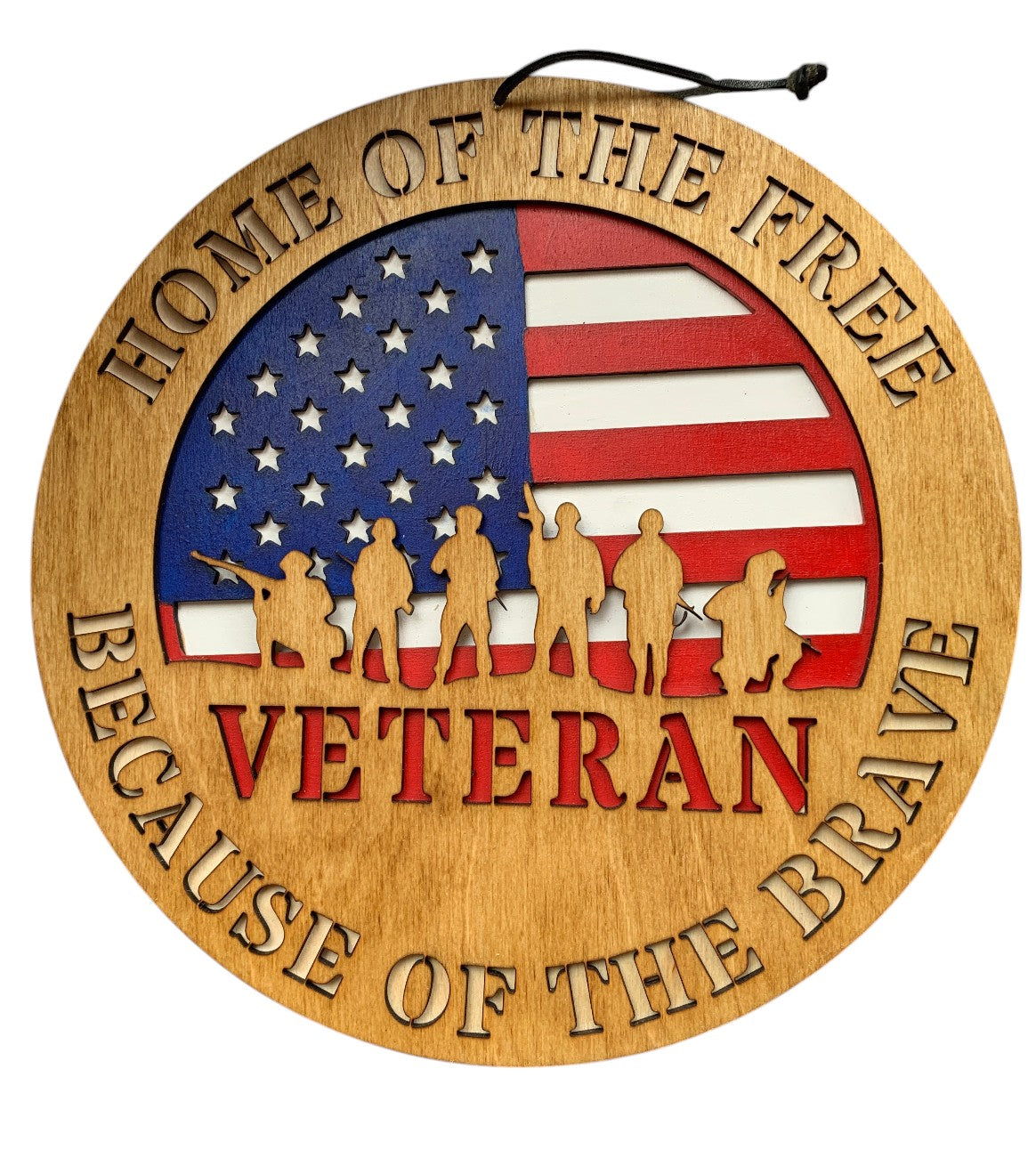 Veteran Wooden Sign β Patriotic Military Wall Art β Home of the Free Because of the Brave Decor