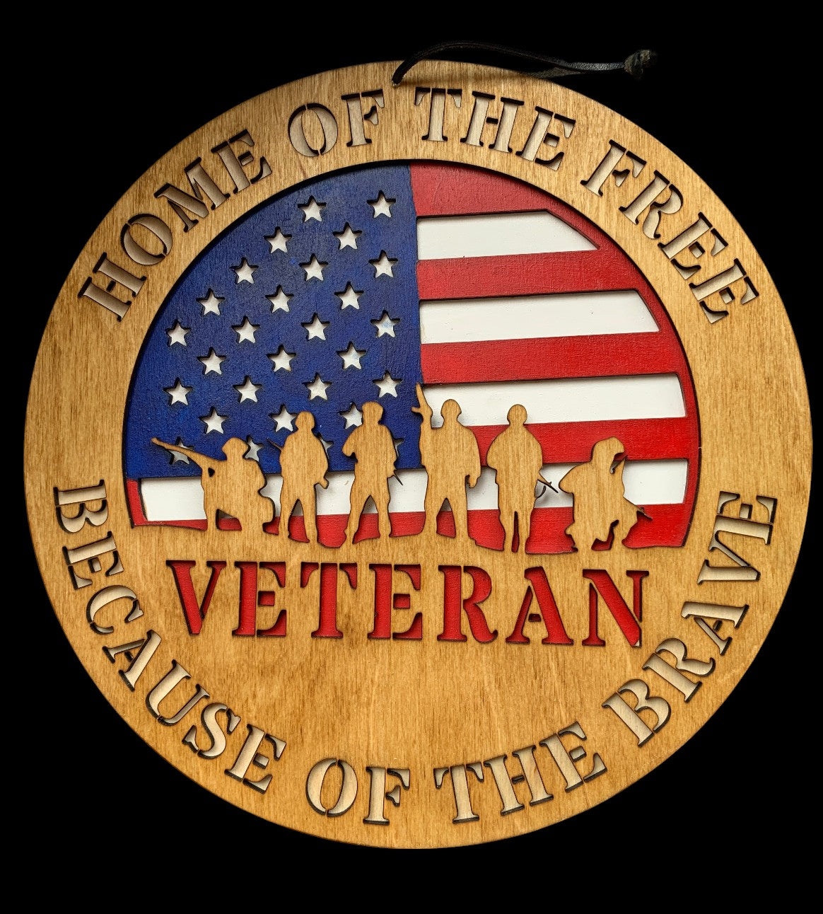 Veteran Wooden Sign β Patriotic Military Wall Art β Home of the Free Because of the Brave Decor