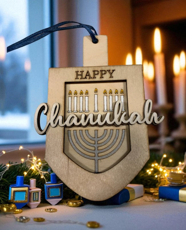 Wood Dreidel Gift Card Holder for Hanukkah – Handmade Jewish Holiday Gift