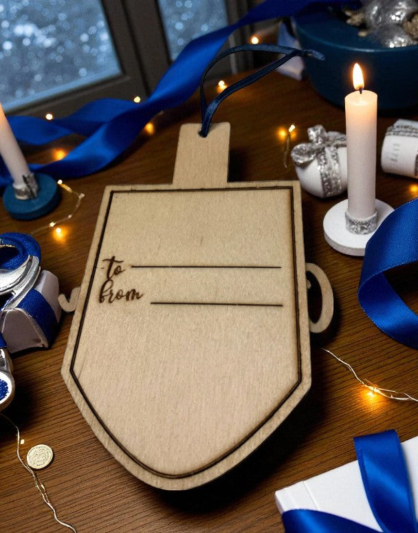 Wood Dreidel Gift Card Holder for Hanukkah – Handmade Jewish Holiday Gift