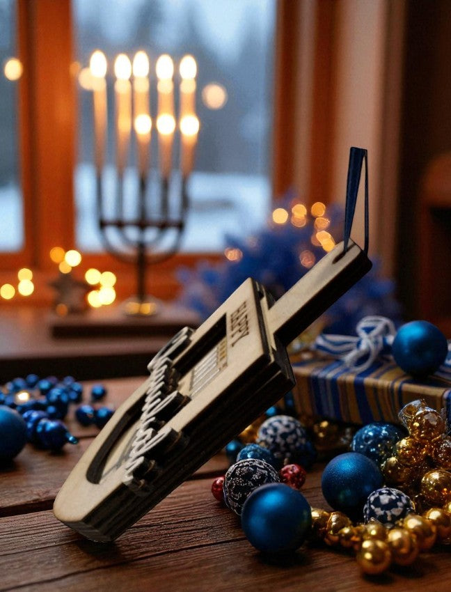 Wood Dreidel Gift Card Holder for Hanukkah – Handmade Jewish Holiday Gift