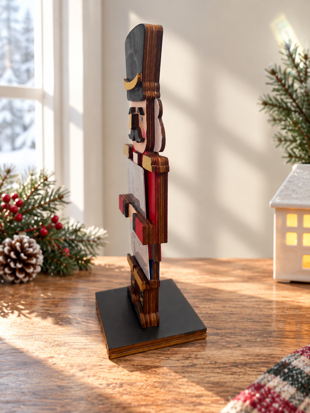 Nutcracker Gift Card Holder | Wood Nutcracker with 3D Layers | Handcrafted Christmas