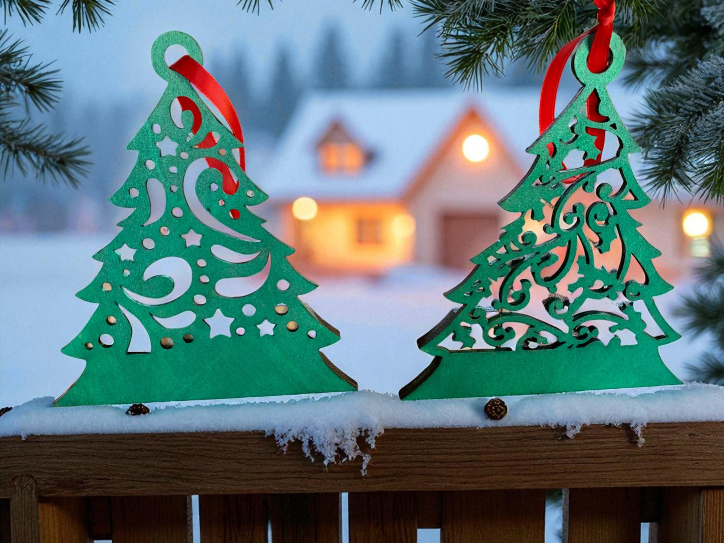Christmas Tree Money Holder – Handmade Wooden Cash Gift Ornament with Ribbon for Holiday Giving