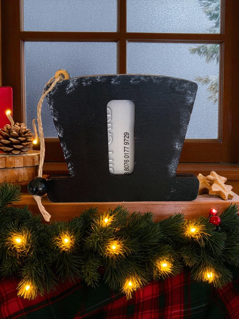 Snowman Hat Gift Card Holder – Rustic Wooden Christmas Gift Idea