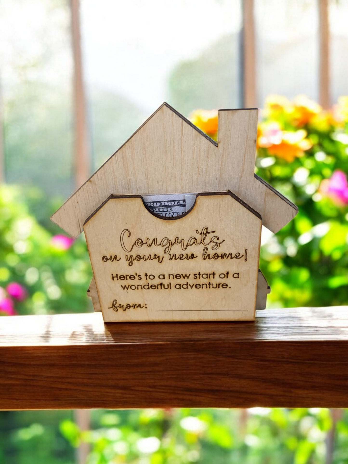 Wood House Gift Card Holder – Handmade New Home Gift Idea for Realtors & Housewarming