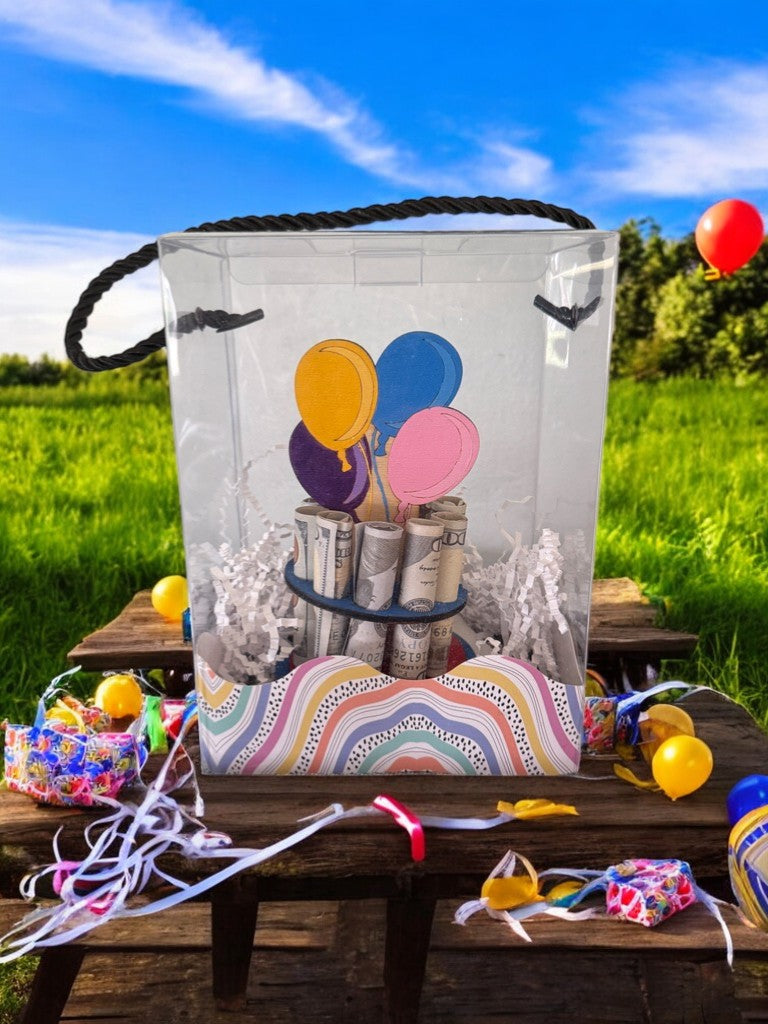 Birthday Money Holder β Handmade 3D Wooden Cash Gift Display for Unique Celebrations