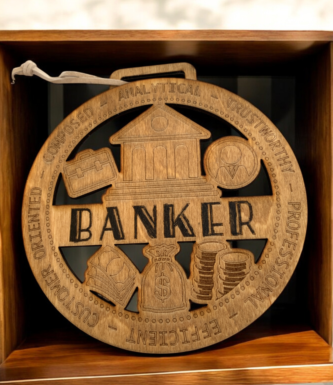 Banker Gift Card Holder | Finance Gift for Him or Her | Handmade Wood