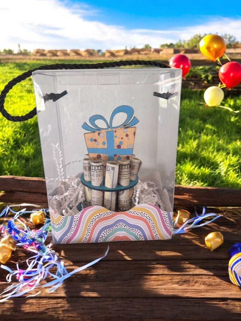 Birthday Money Holder β Handmade 3D Wooden Cash Gift Display for Unique Celebrations