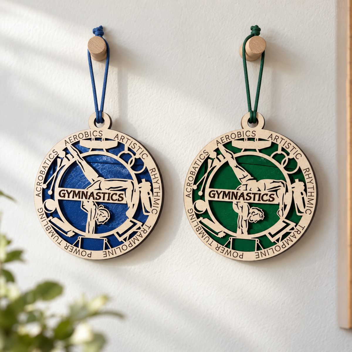 Gymnastics Gift Card Holder | Personalized Wood Medallion | Handcrafted