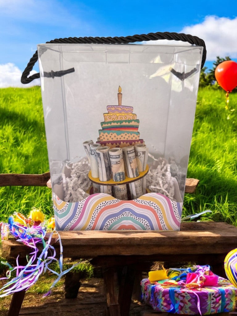 Birthday Money Holder β Handmade 3D Wooden Cash Gift Display for Unique Celebrations