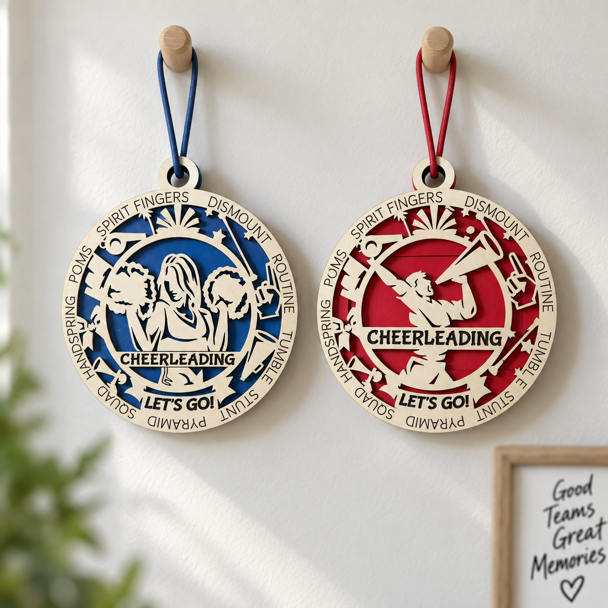 Cheerleading Gift Card Holder | Personalized Wood Medallion | Handcrafted