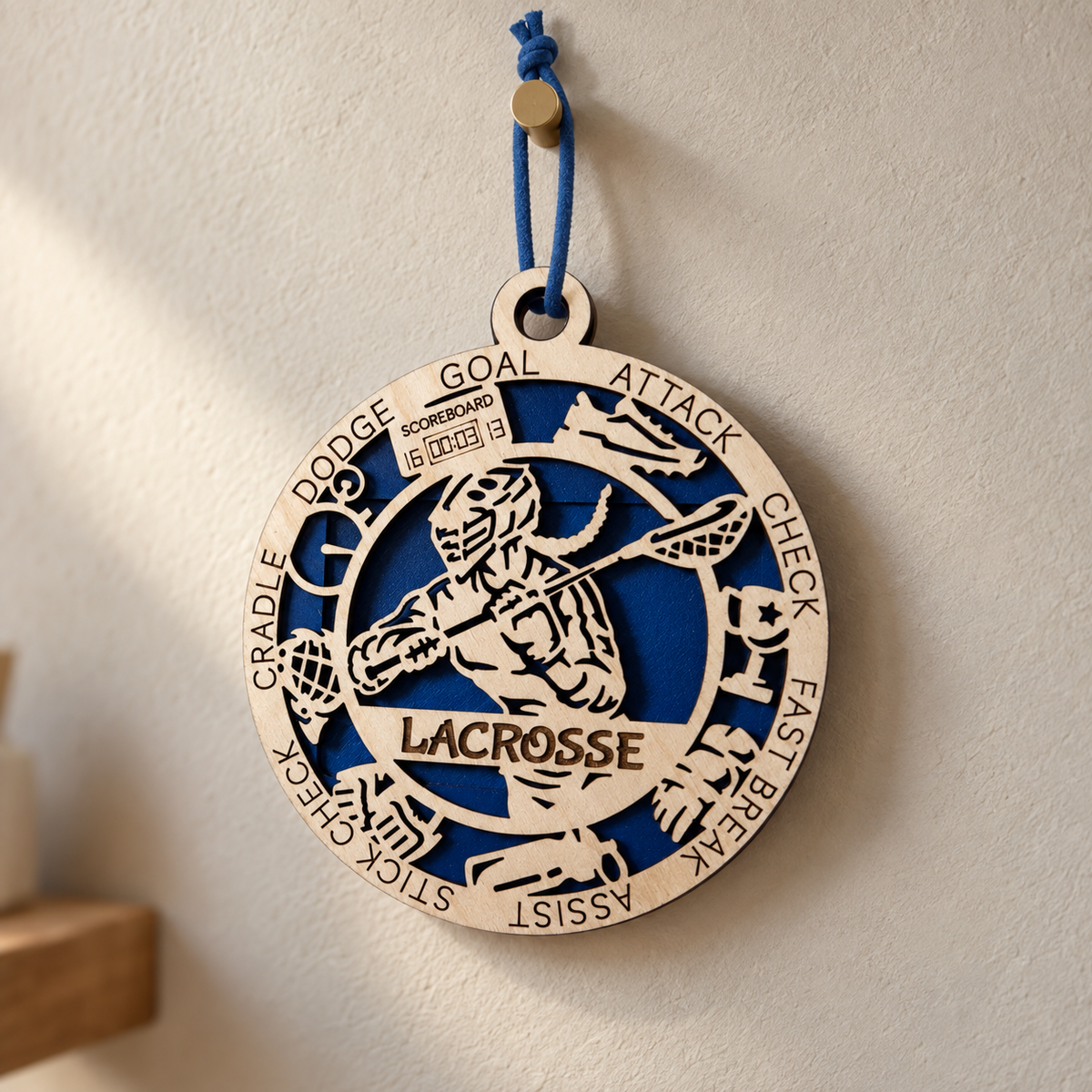 Lacrosse Gift Card Holder | Personalized Wood Medallion | Handcrafted