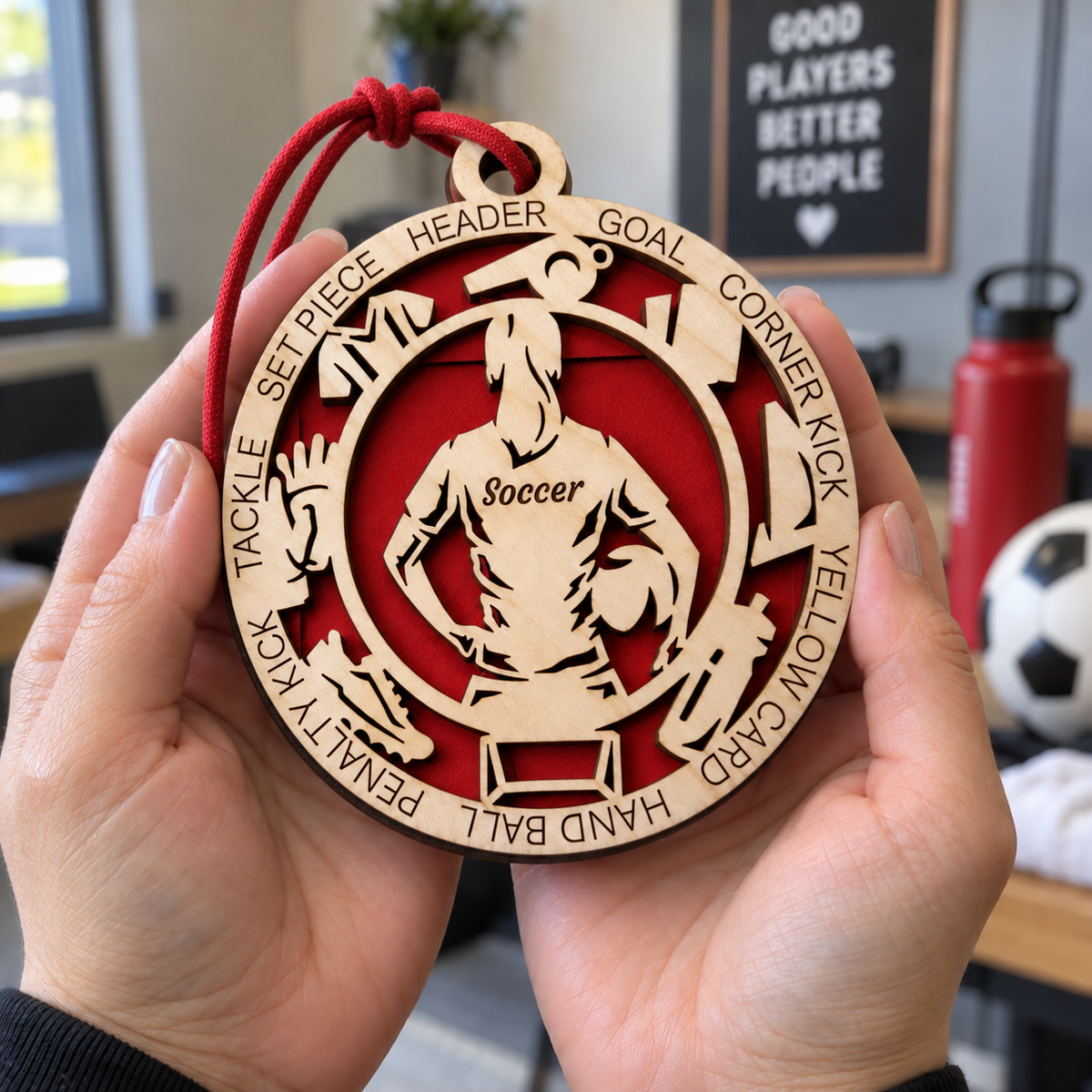Soccer Gift Card Holder | Personalized Wood Medallion | Handcrafted