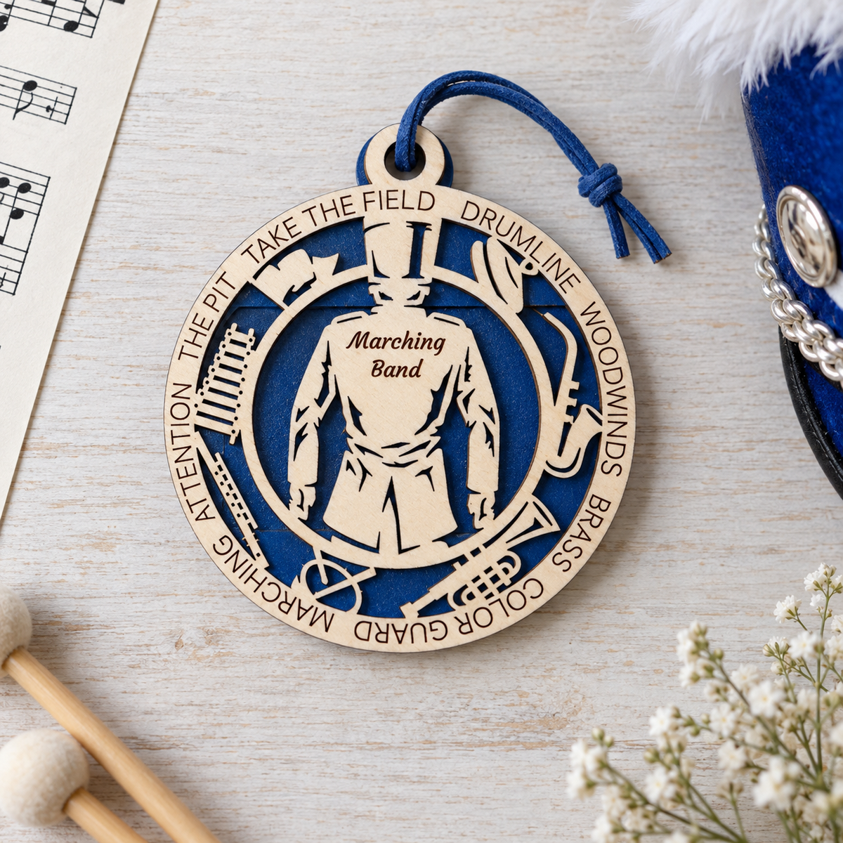 Marching Band Gift Card Holder | Personalized Wood Medallion | Handcrafted