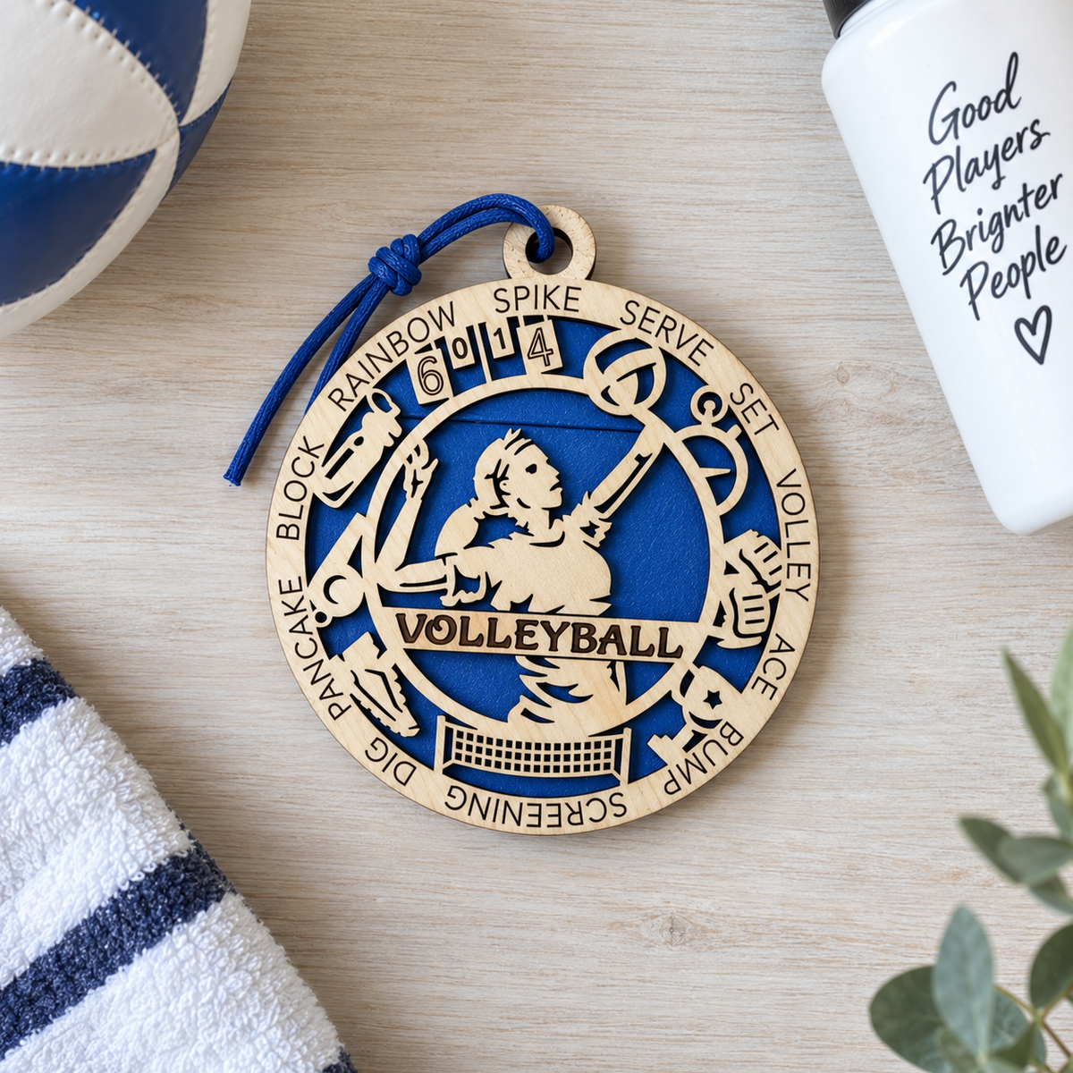 Volleyball Gift Card Holder | Personalized Wood Medallion | Handcrafted