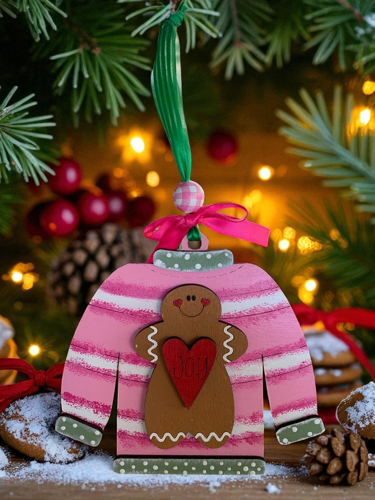 Ugly Sweater Christmas Ornaments β Handmade Wooden Holiday Decor for Trees, Stockings & Gifting