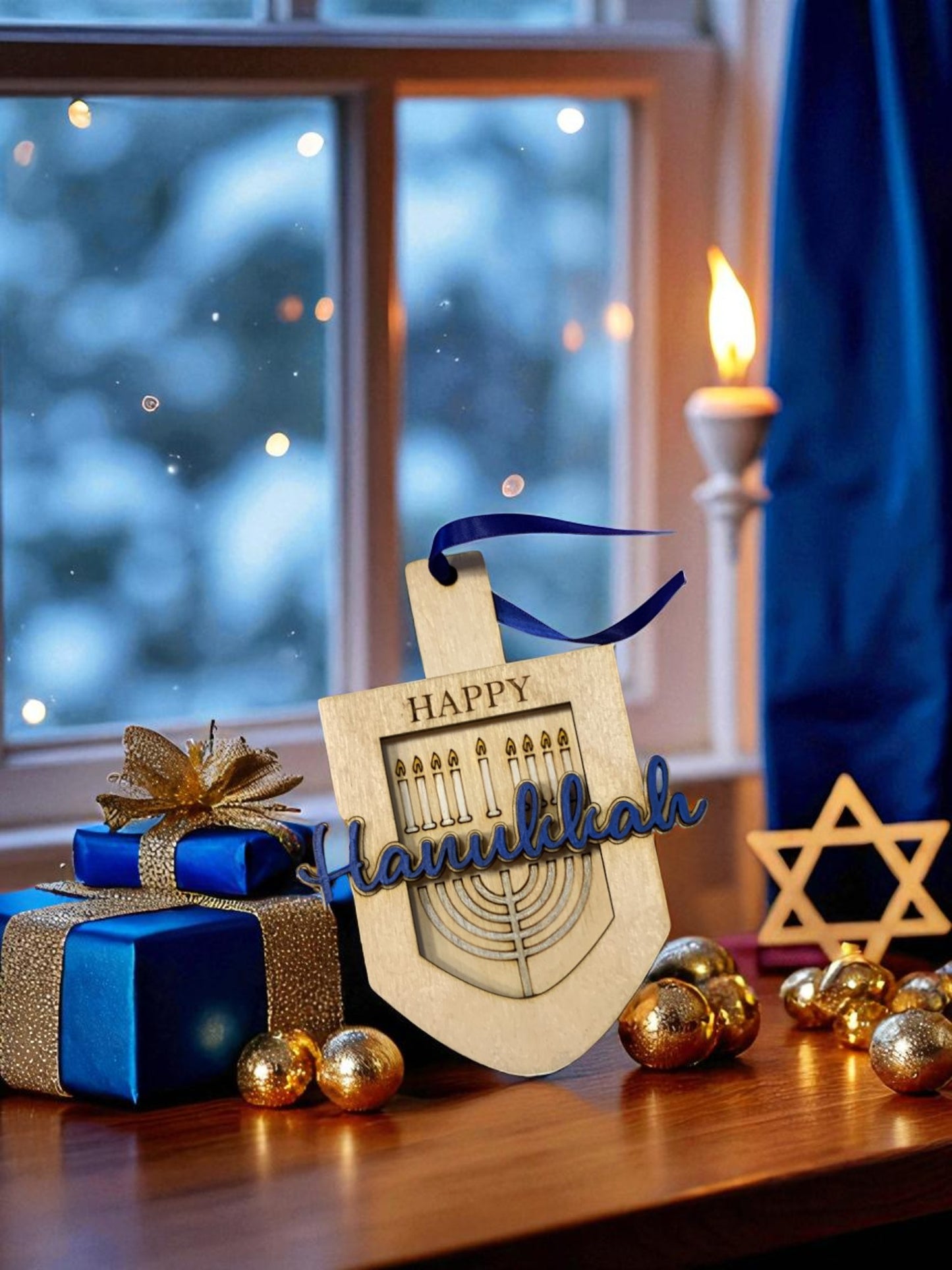 Wood Dreidel Gift Card Holder for Hanukkah – Handmade Jewish Holiday Gift