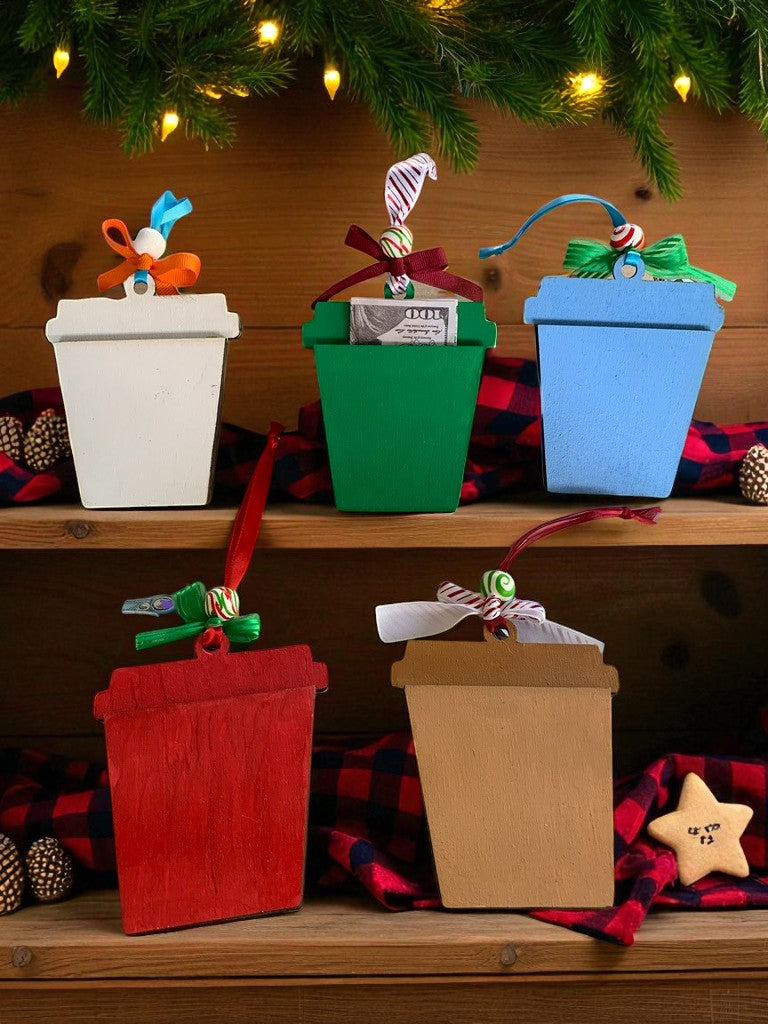Handmade Christmas Gift Card Holders β Holiday Wooden Ornament Style β Reindeer, Gingerbread, Santa, Snowman, Elf