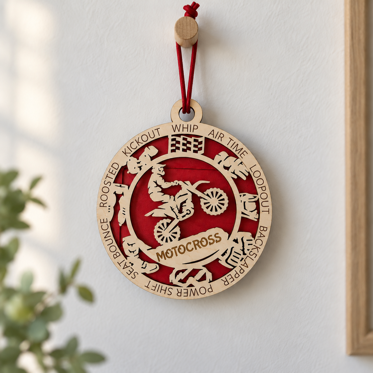 Motocross Gift Card Holder | Personalized Wood Medallion | Handcrafted
