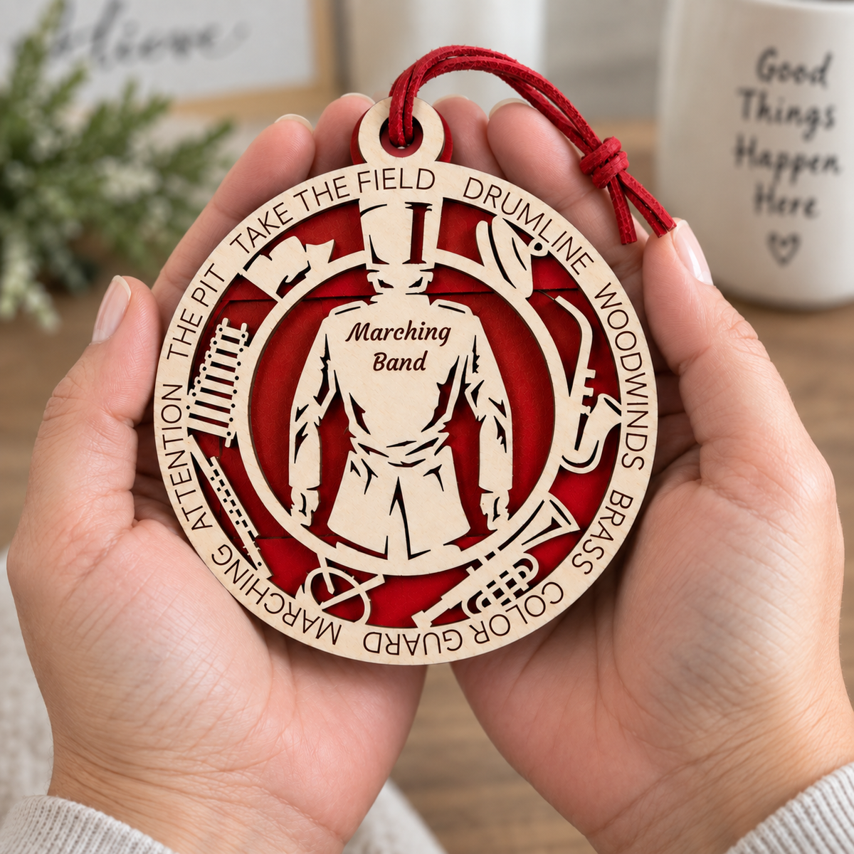 Marching Band Gift Card Holder | Personalized Wood Medallion | Handcrafted