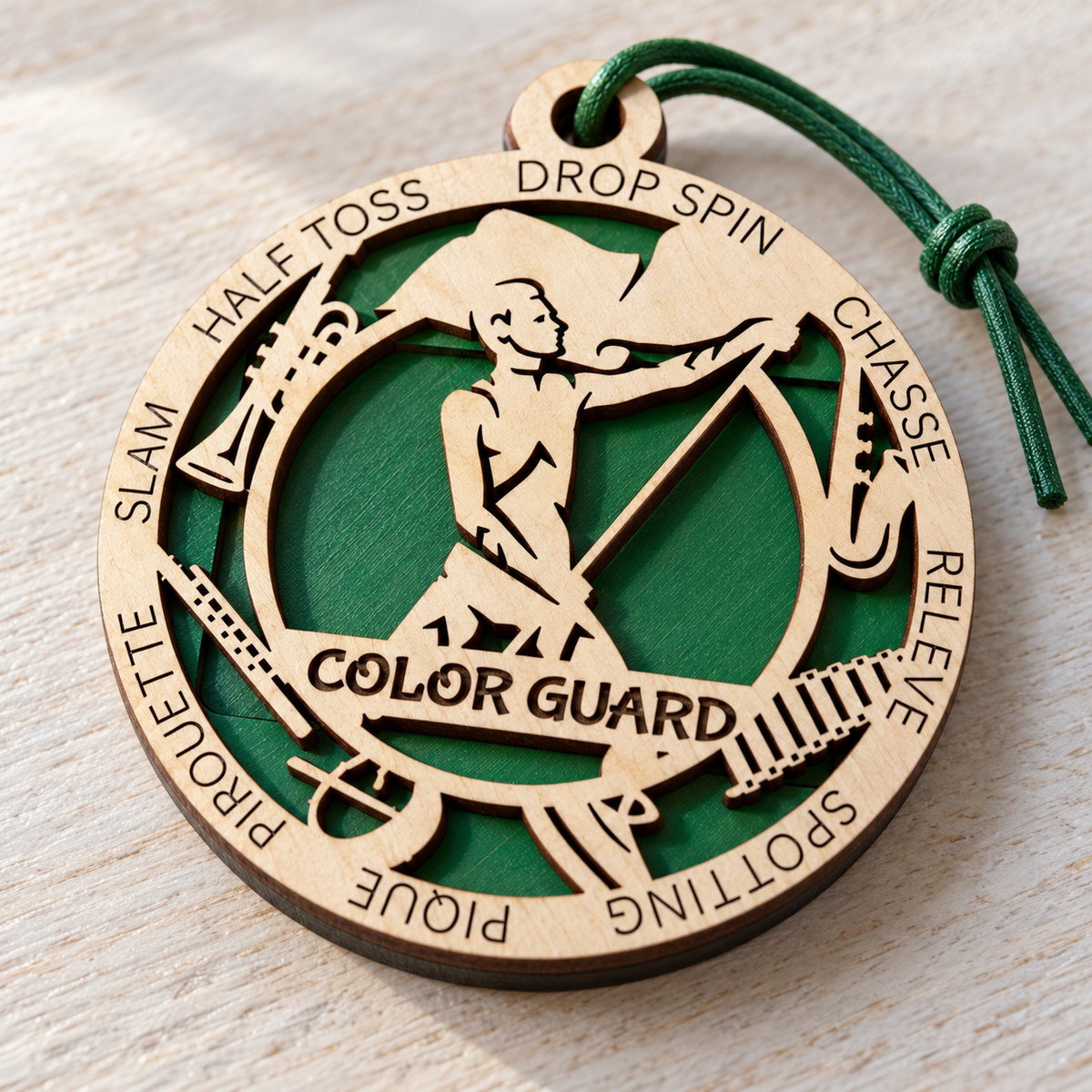 Color Guard Gift Card Holder | Personalized Wood Medallion | Handcrafted