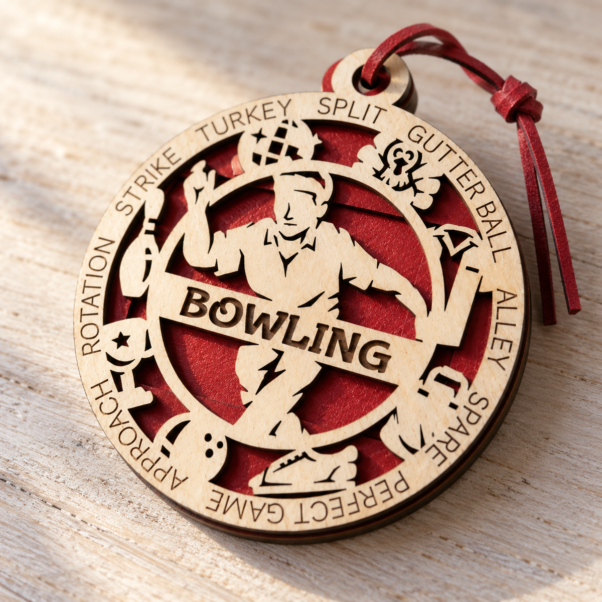 Bowling Gift Card Holder | Personalized Wood Medallion | Handcrafted