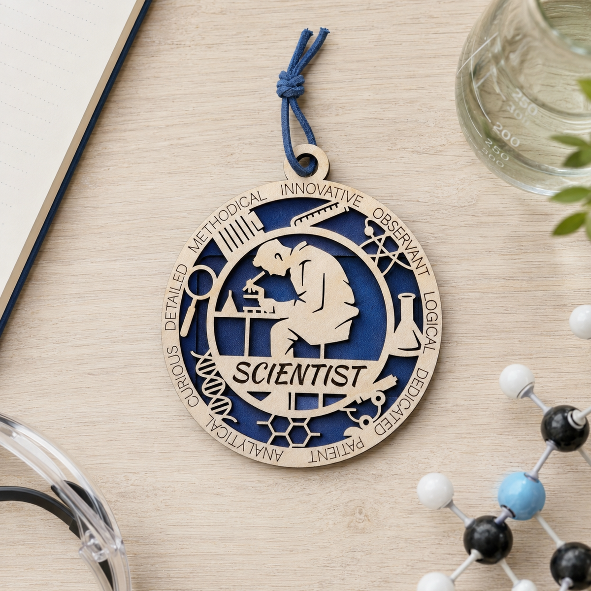 Scientist Gift Card Holder | Science Gift for Him or Her | Handmade Wood