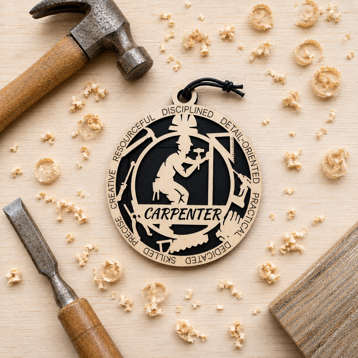 Personalized Carpenter Gift Card Holder | Woodworker Gift | Handmade Wood