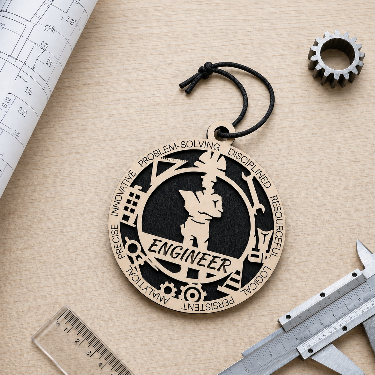 Engineer Gift Card Holder | Engineering Gift for Him or Her | Handmade Wood